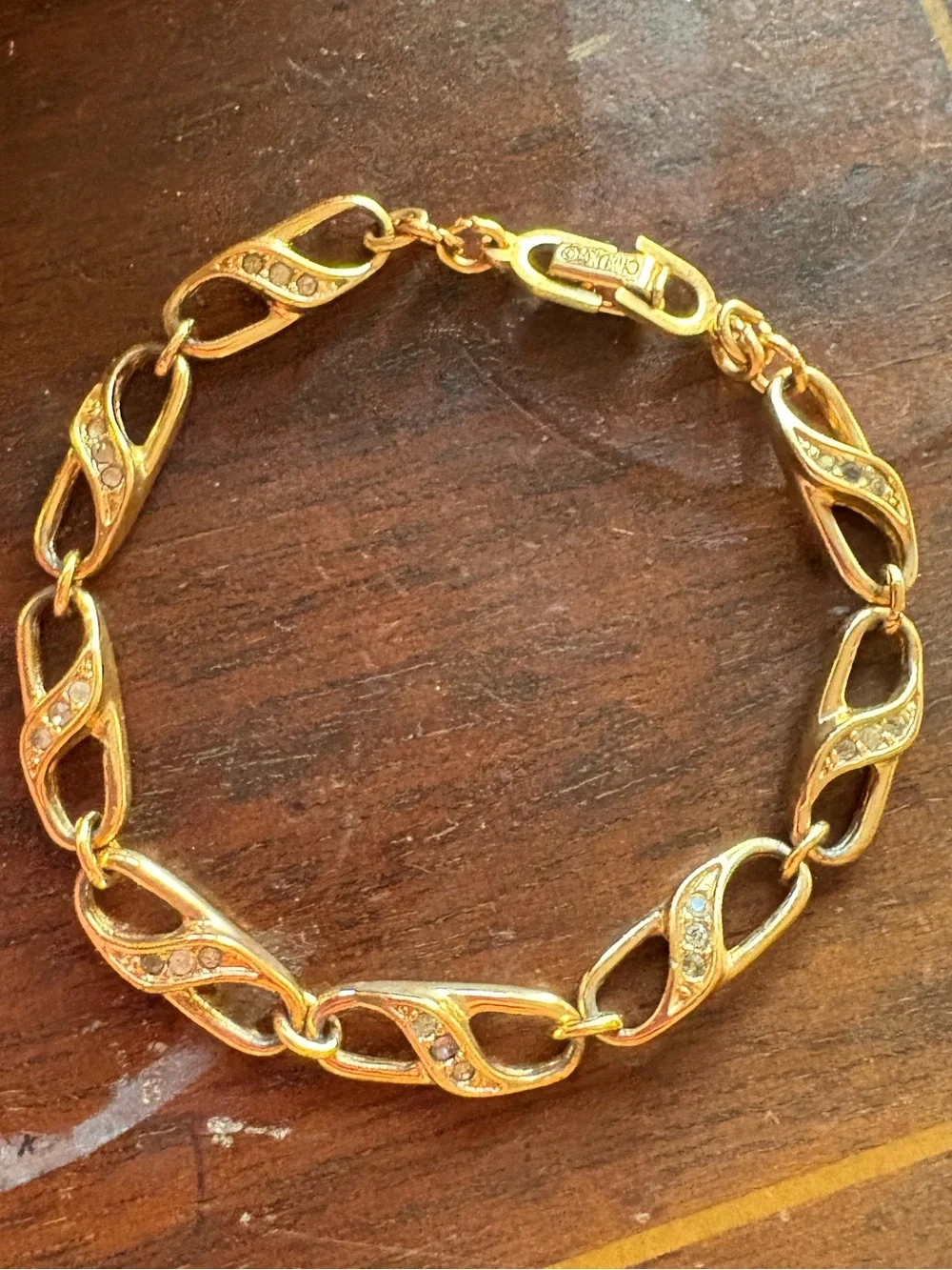 Dior Gold-Tone Crystal Link Bracelet